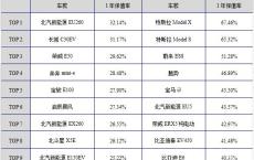 新能源保值汽车排行榜前十名